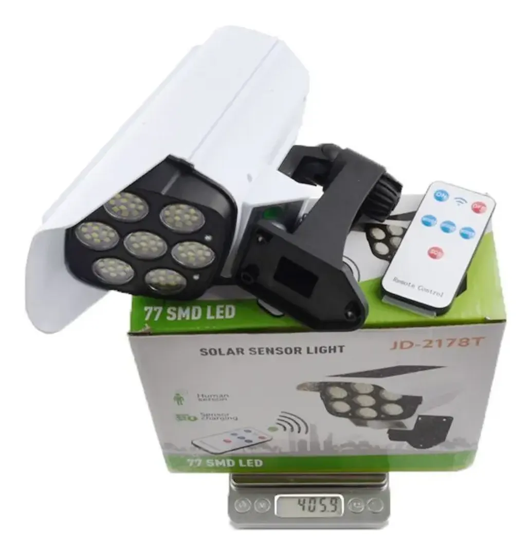 LAMPARA LED PANEL SOLAR SENSOR DE MOVIMIENTO TIPO CAMARA