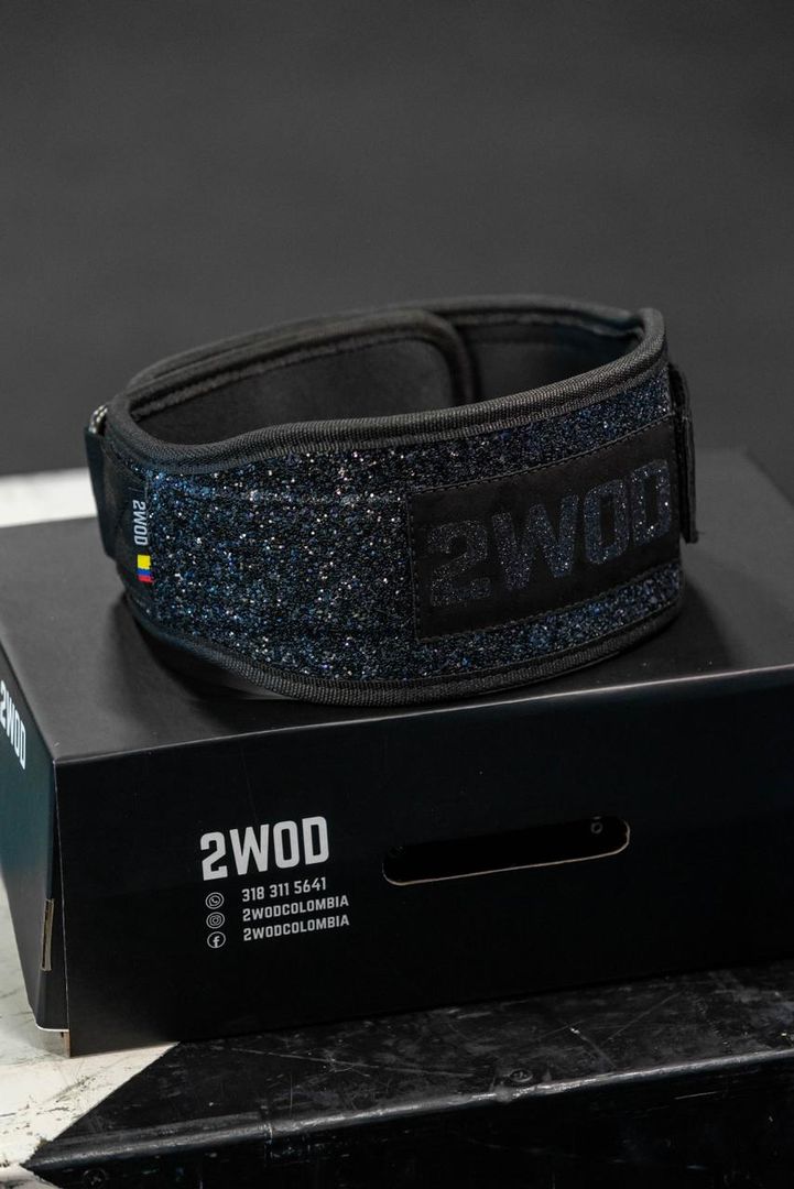 CINTURÓN  GLITTER HEAVY NEGRO 