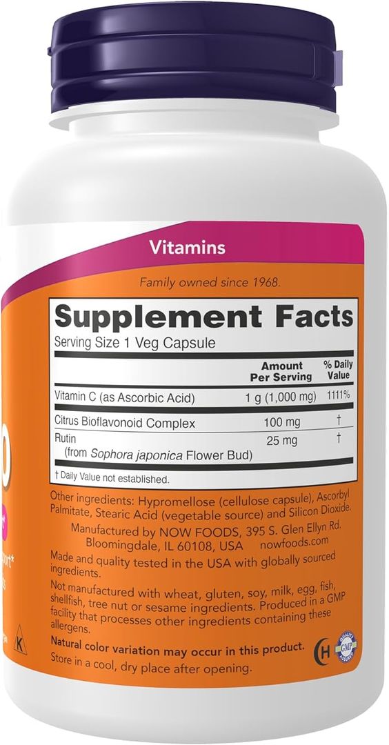 Vitamina C 1000 con 100 mg de bioflavonoides Now