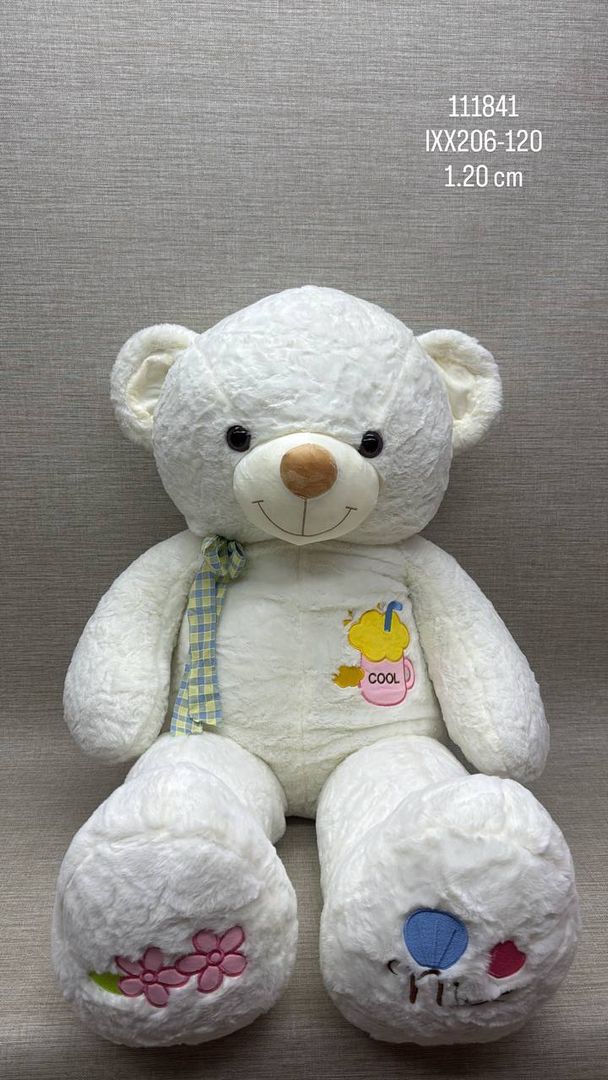 OSO BLANCO CON BORDADO DE 1.20 CM 