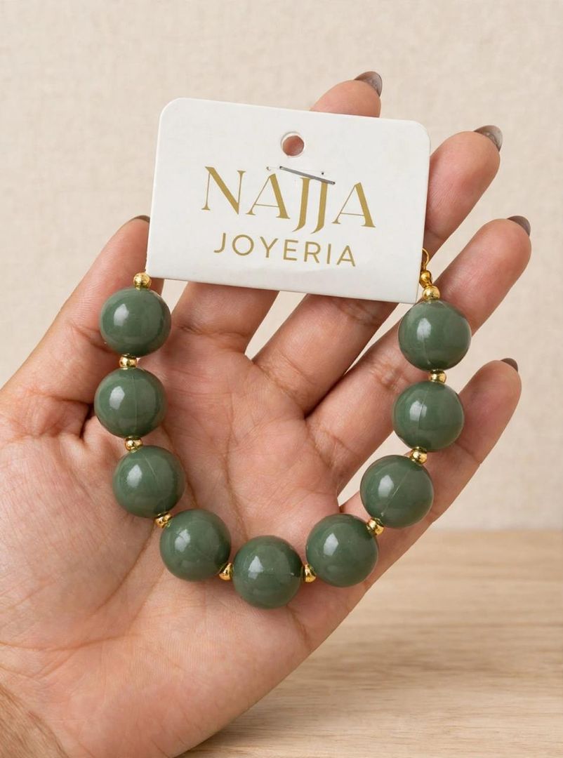 Pulsera Bubble Verde Oliva 