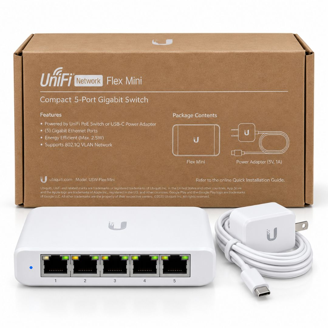  Switch UniFi Flex Mini – 5 Puertos Gigabit