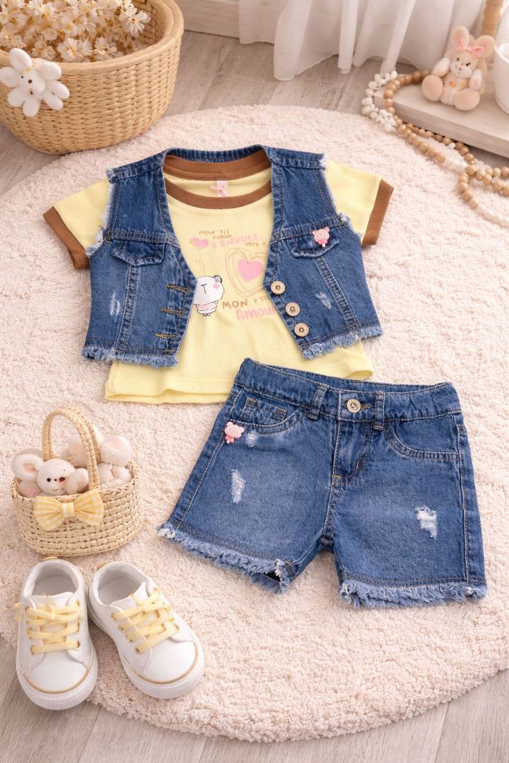 conjunto trio short chaaleco