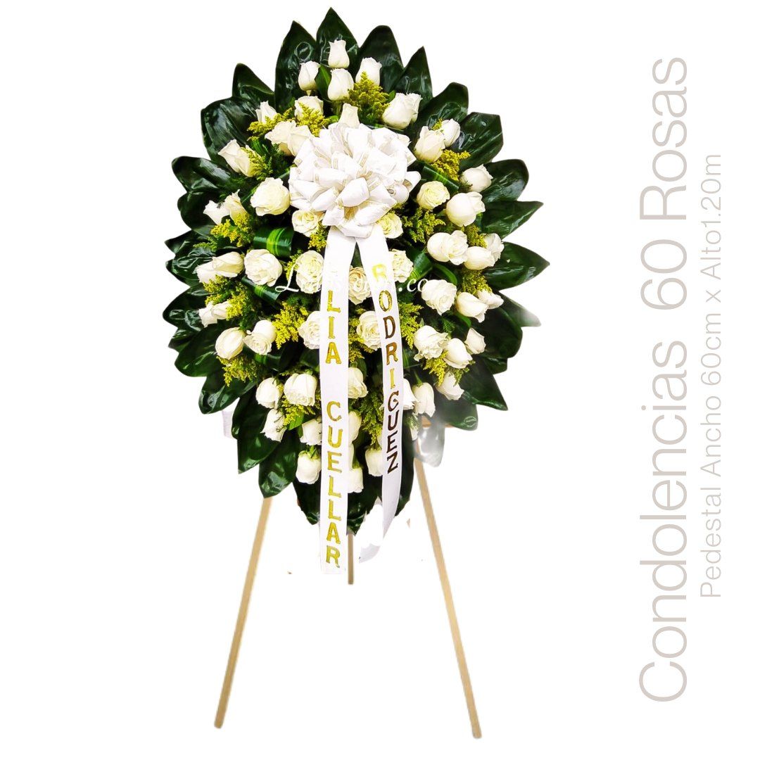 PEDESTAL CONDOLENCIAS 60 ROSAS