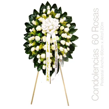 PEDESTAL CONDOLENCIAS 60 ROSAS - imagen 1