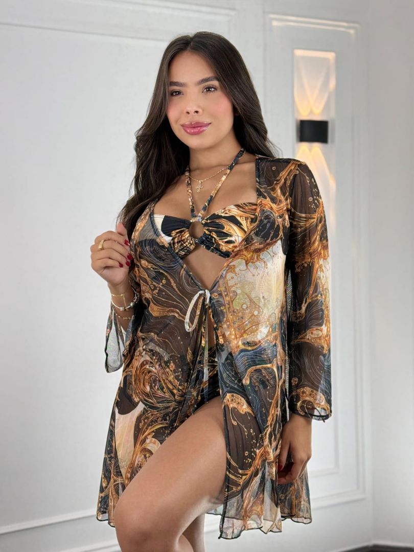 Salida cardigan estampado