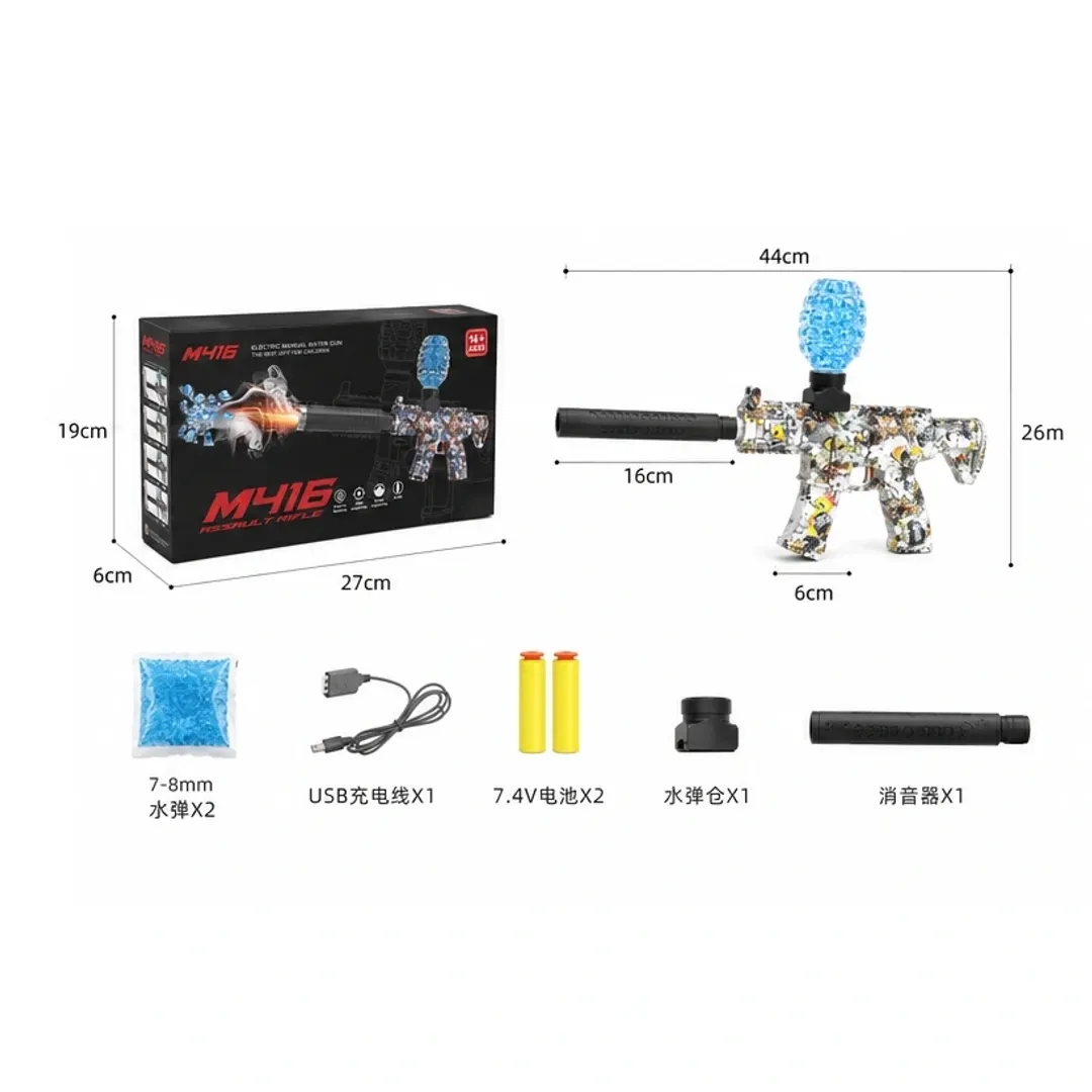 PISTOLA DE HIDROGEL M416 FUSIL RECARGABLE AUTOMATICA