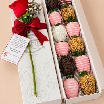 Imagen del producto Caja x 12 FRESAS + ROSA