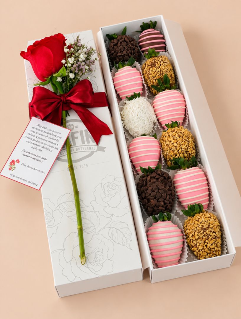 Caja x 12 FRESAS + ROSA