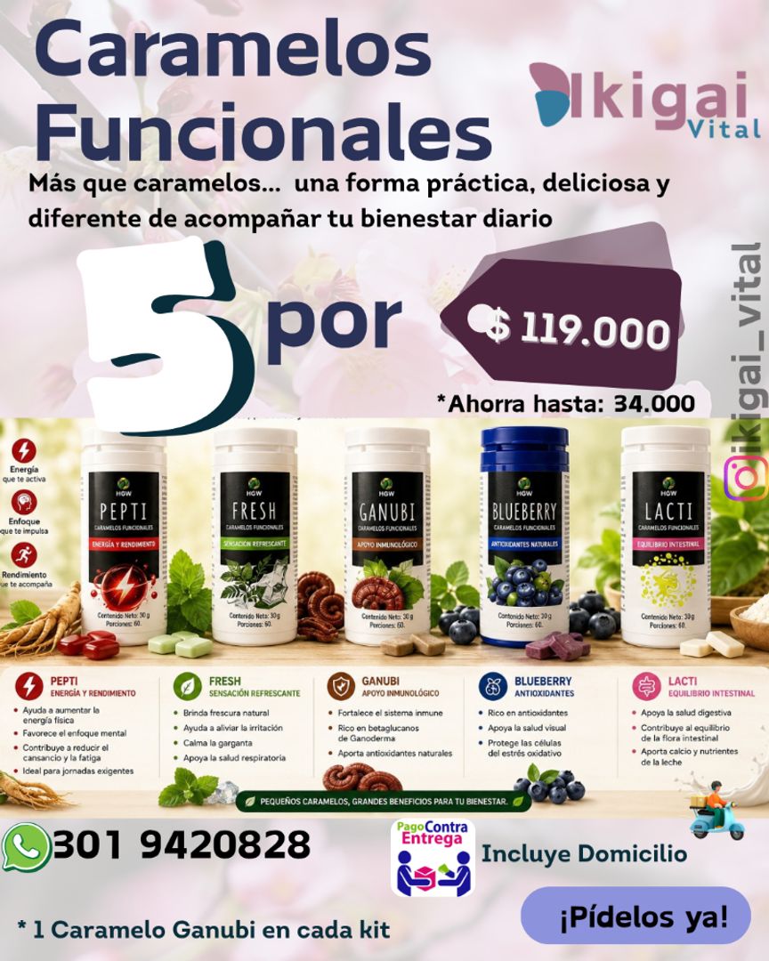 Kit 5 Caramelos Funcionales