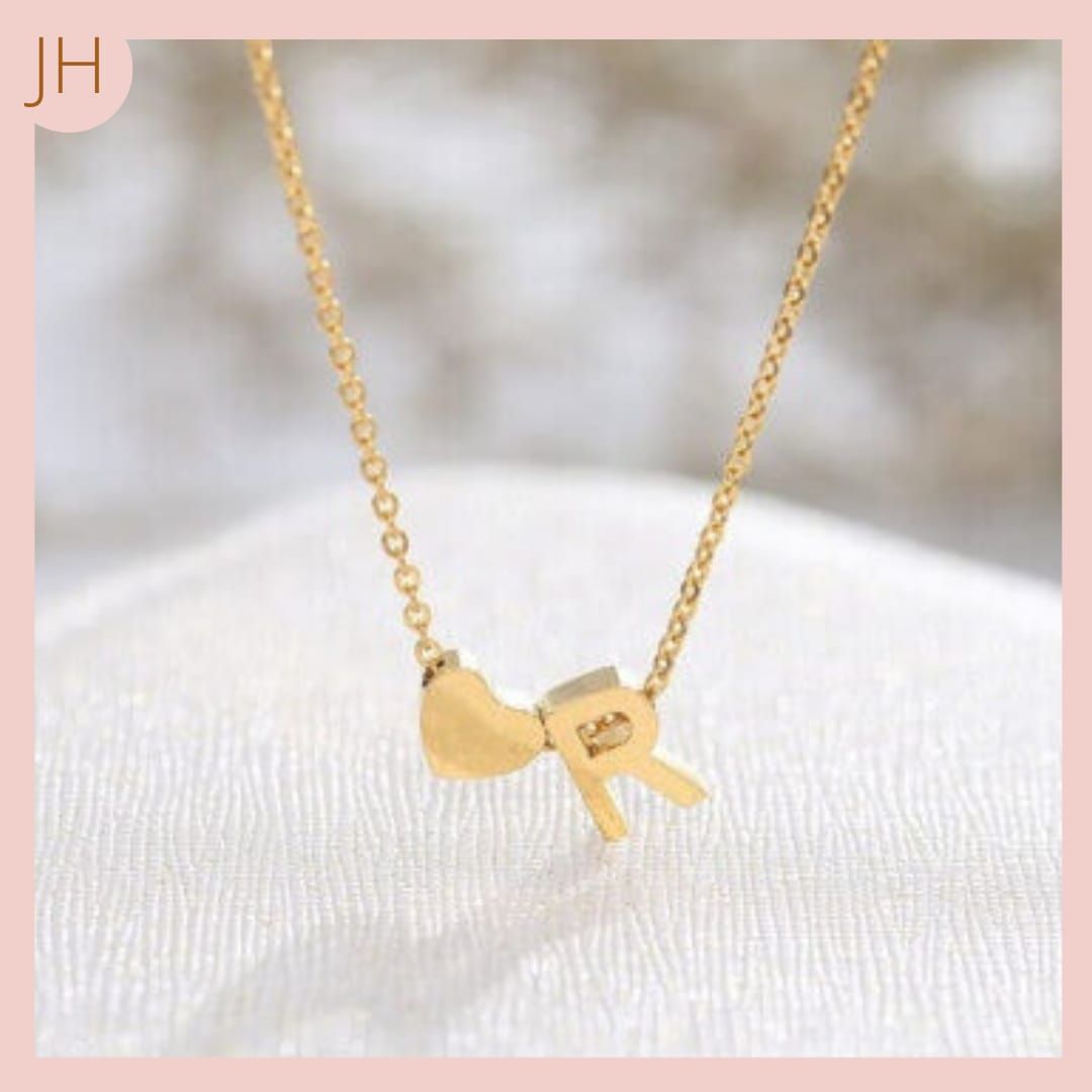 Set collar y aretes Balin Acero Letra "R"