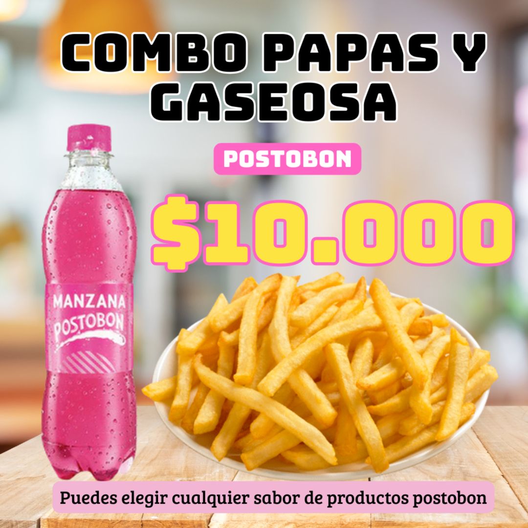 Combo Papas y Gaseosa Postobon