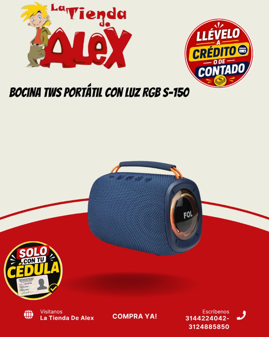 Bocina TWS Portátil con Luz RGB S-150