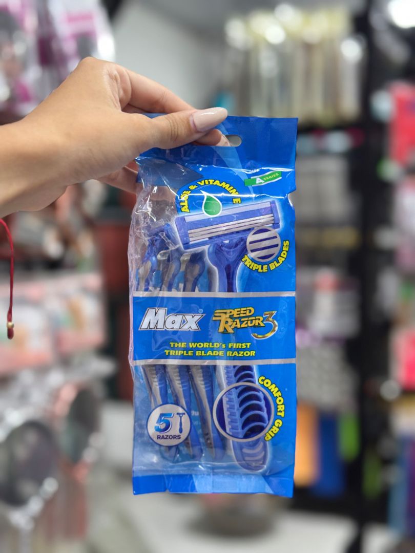 Máquinas Desechables Max Speed Razor 3 (Paquete x 5)