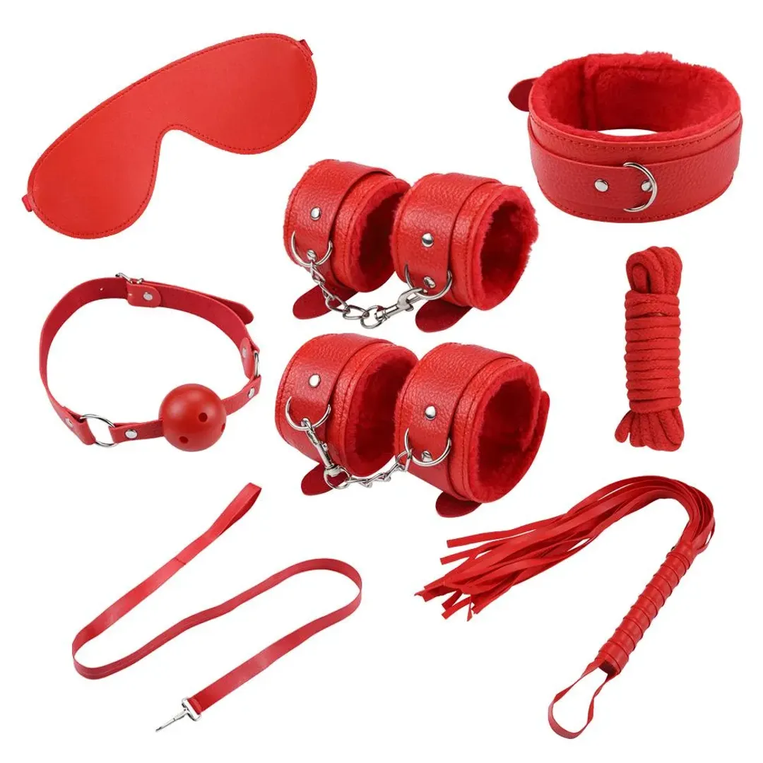 Kit sado peluche x 7 piezas rojo.