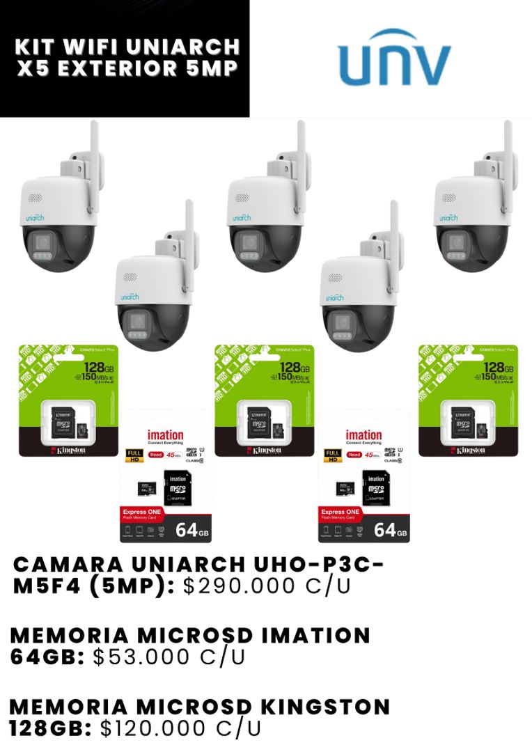 KIT WIFI UNIARCH X5 EXTERIOR 5MP