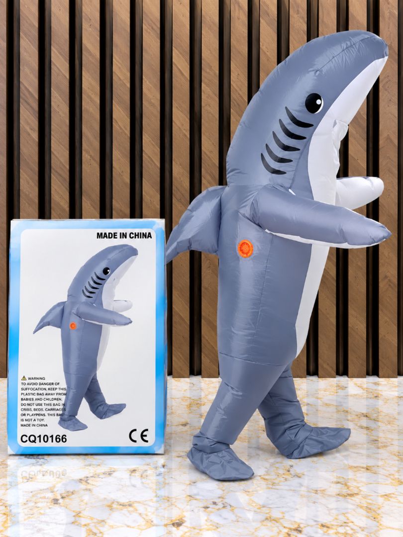DISFRAZ INFLABLE TIBURÓN GRIS