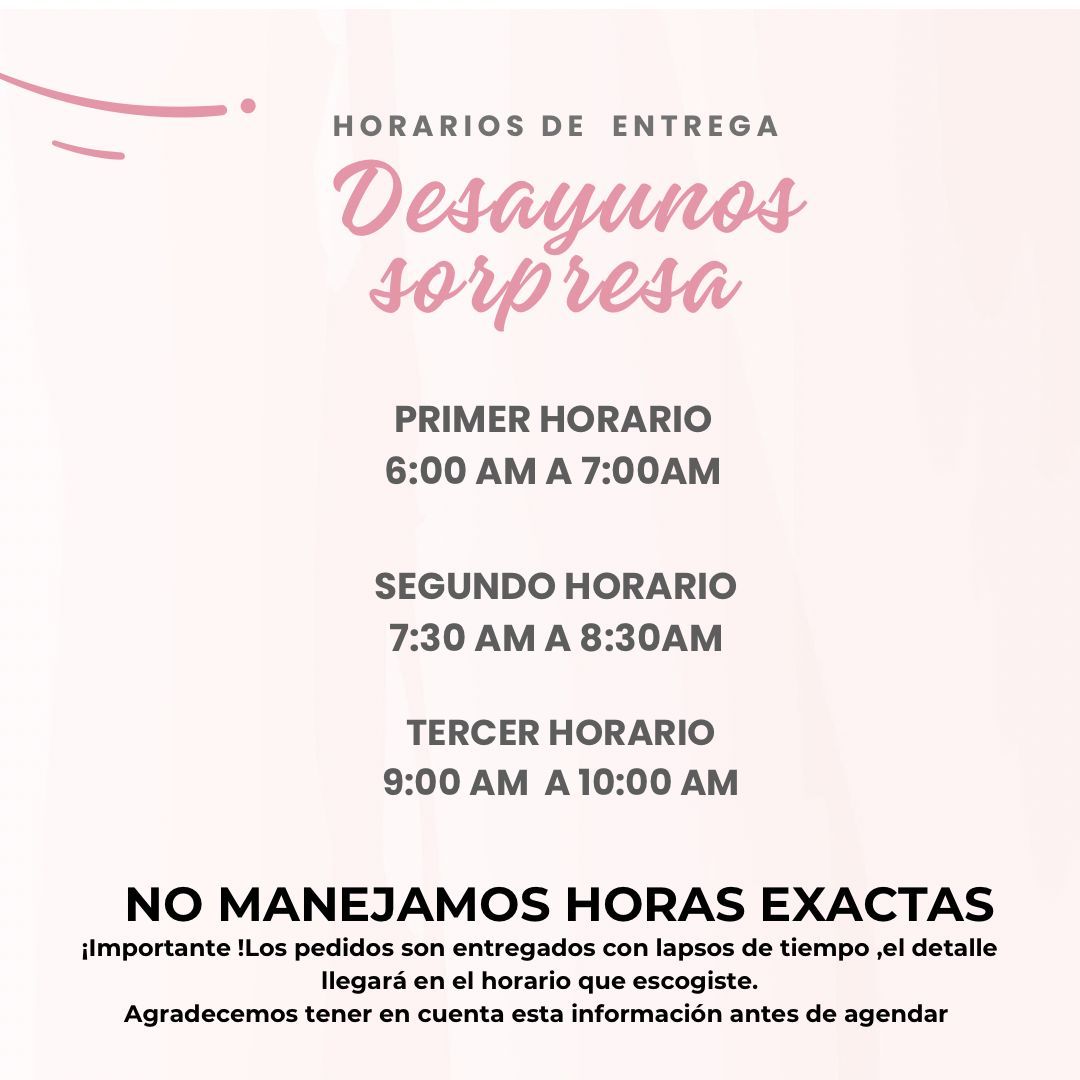 HORARIOS DESAYUNOS(VER ANTES DE AGENDAR)