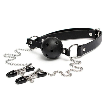 BALL GAG CON PEZONERA BK-20 - imagen 1