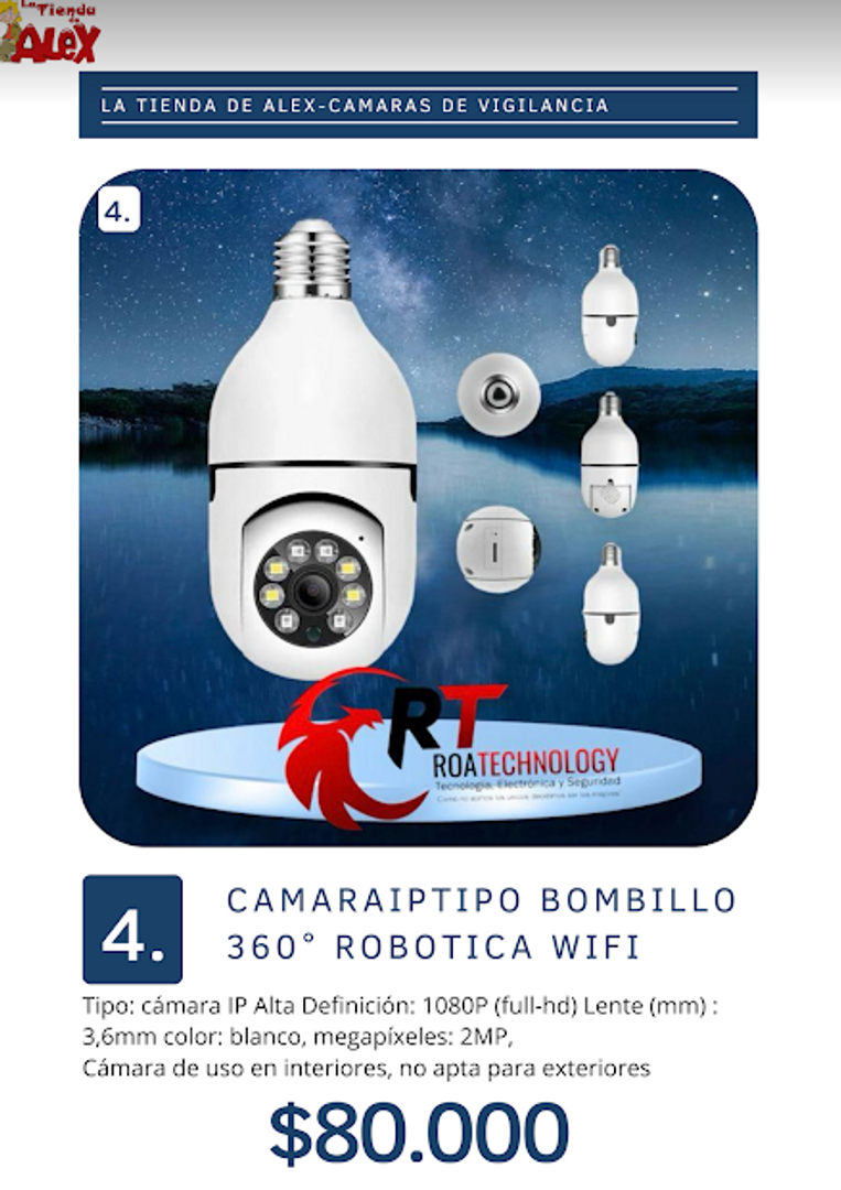 Camara Tipo Bombillo 360°