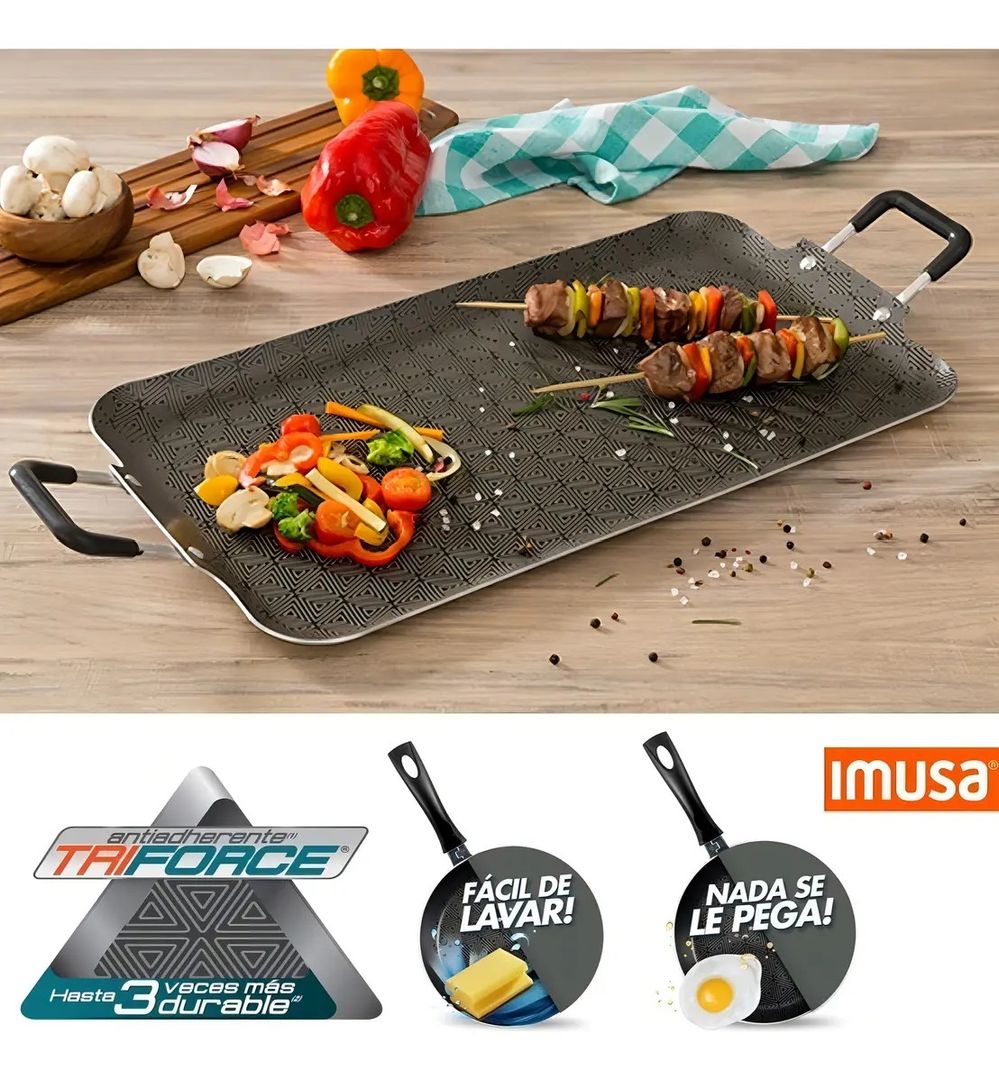 PLANCHA DOBLE PARA ASAR IMUSA 50 x 27 CM
