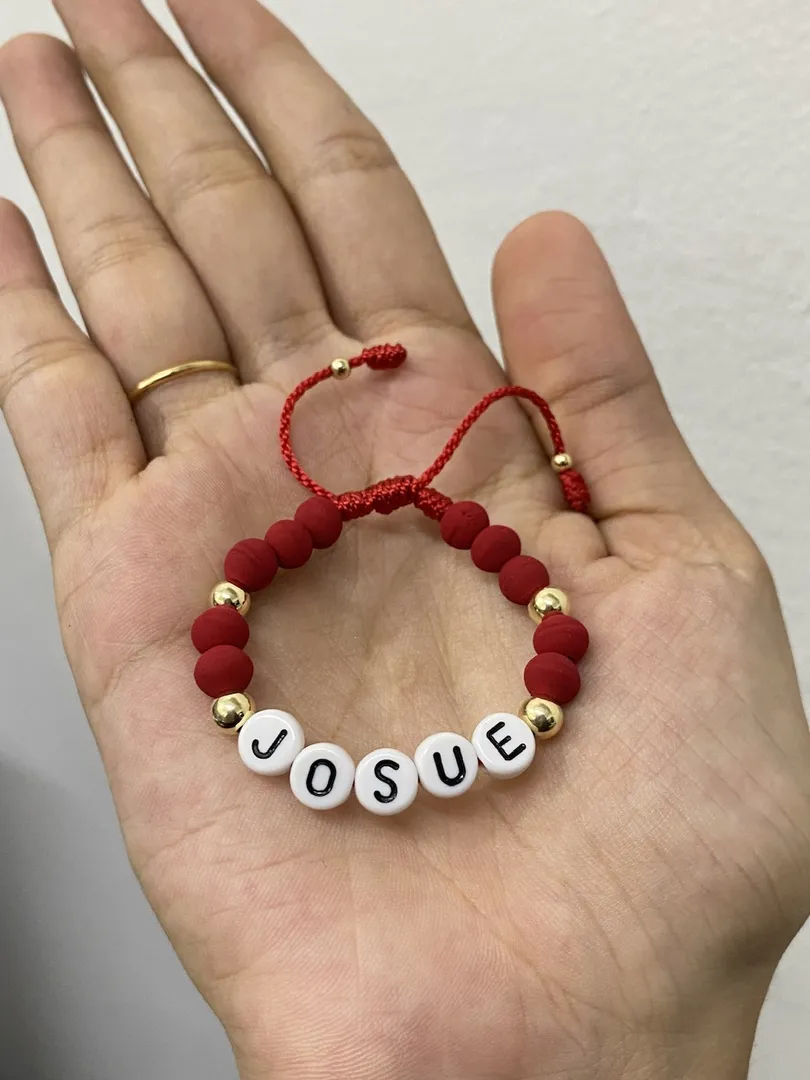 Pulsera letras con neopreno 6mm y balín 5mm 