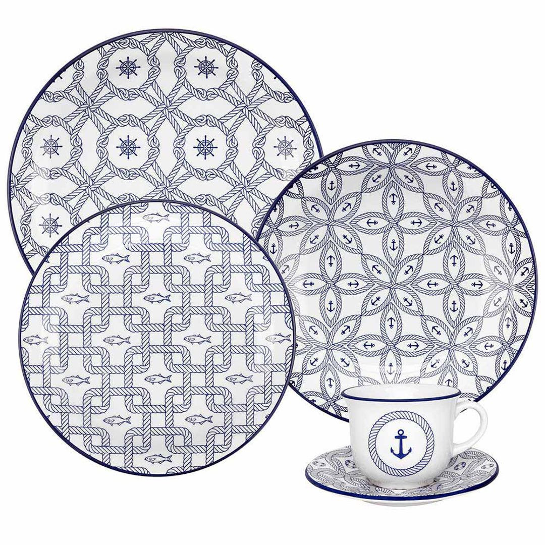 VAJILLA CERAMICA 20PZ NAUTICO