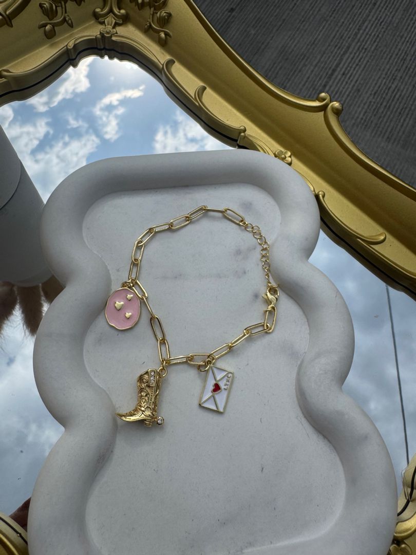 Pulseras en rodio con charms 