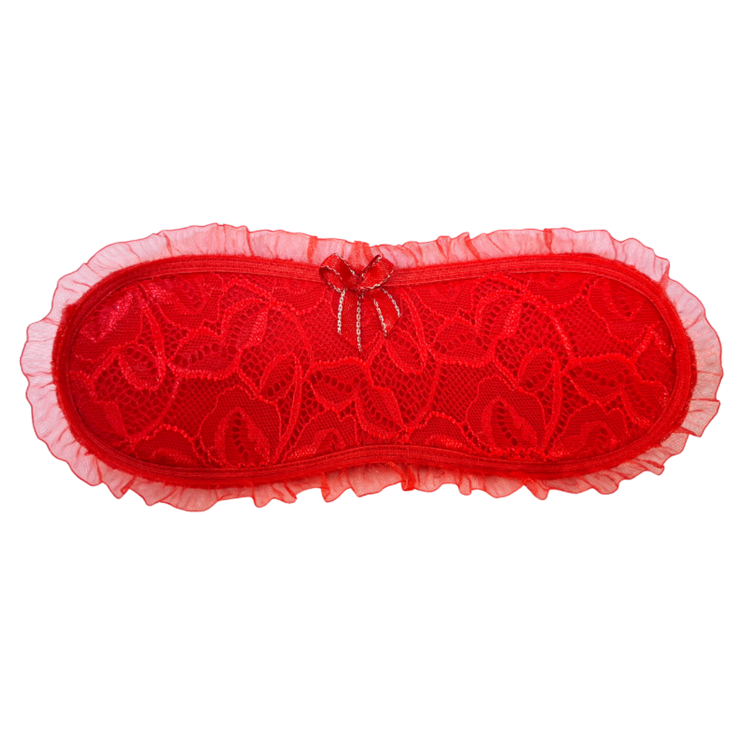 TAPA OJOS ENCAJE ROJO.