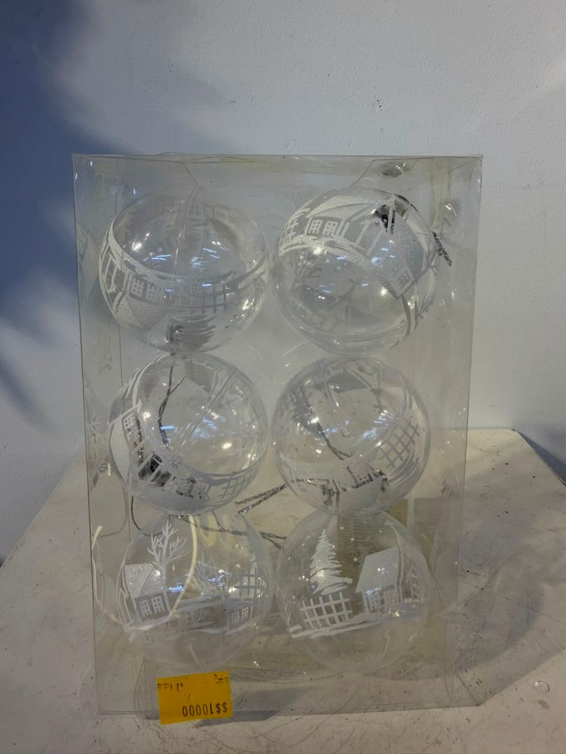 BAMBALINA X 6 TRANSPARENTE CON FIGURA DORADA 6 CM