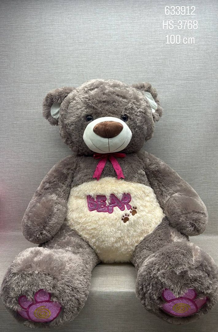 OSO CON CINTA FUCSIA 100 CM