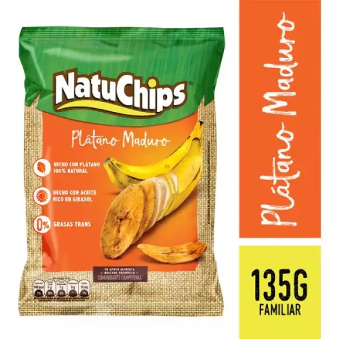 NATUCHIPS PLATANO MADURO*135G