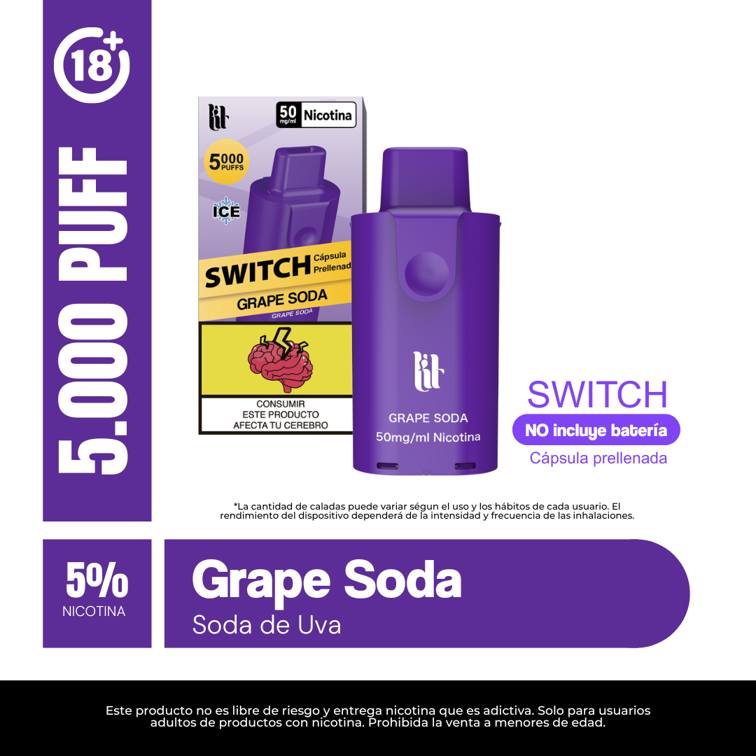 Lit Pod Switch Grape Soda 5% Nic 5.000 Puffs