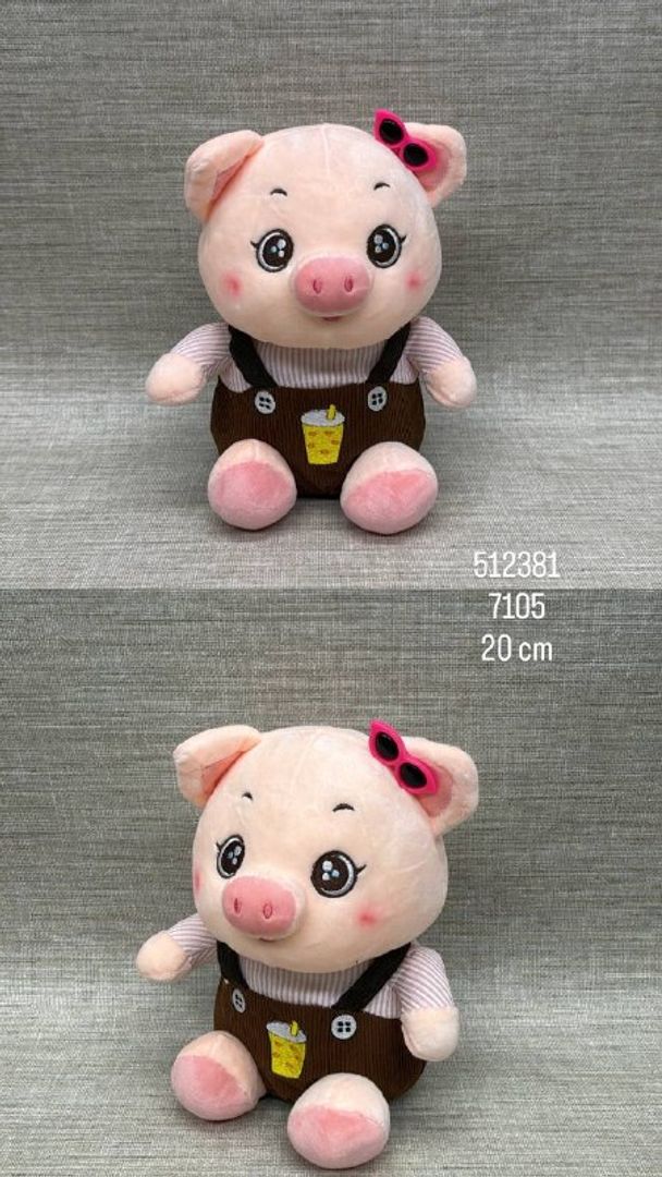 CERDITO CON BRAGA CAFÉ 20 CM