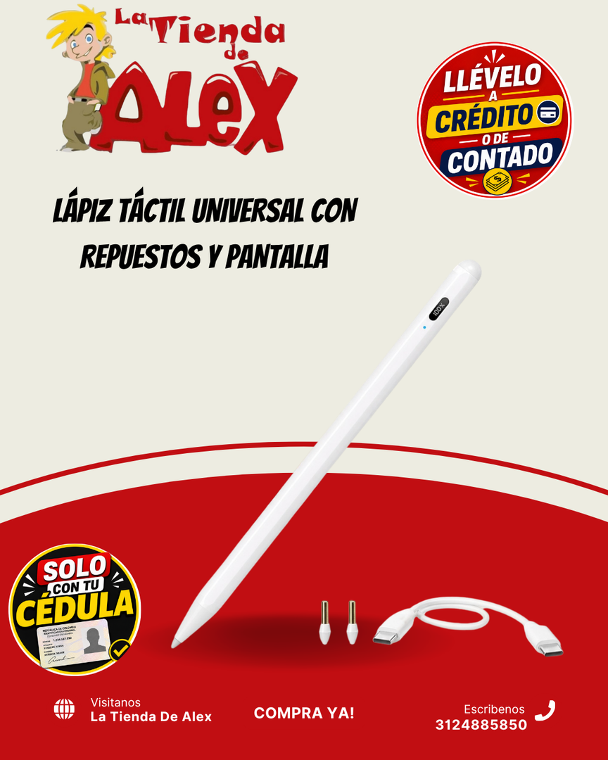 LÁPIZ TÁCTIL UNIVERSAL CON REPUESTOS Y PANTALLA