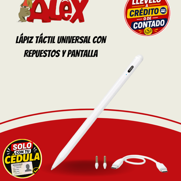 Imagen del producto LÁPIZ TÁCTIL UNIVERSAL CON REPUESTOS Y PANTALLA