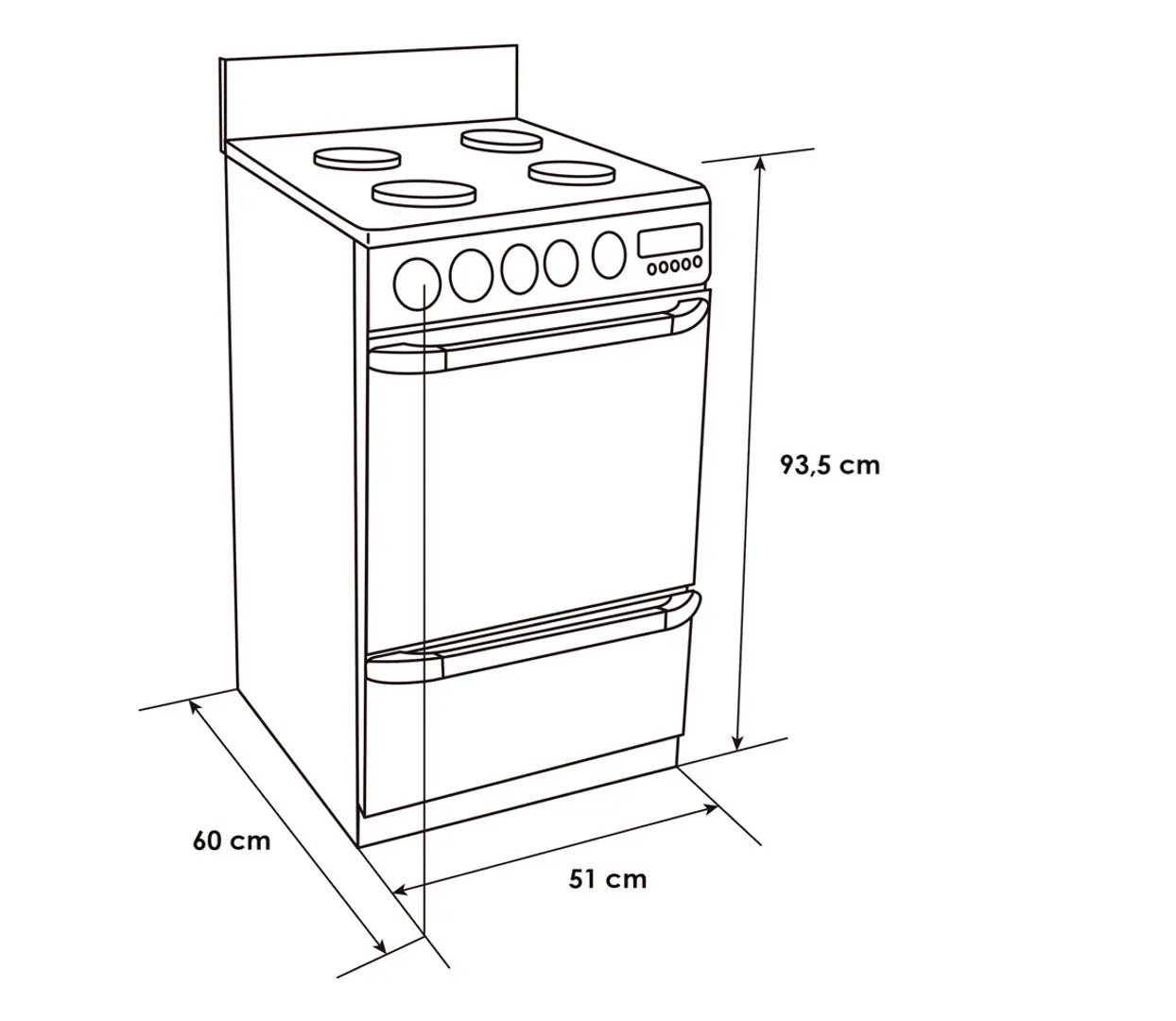 EST ABBA 51 HORNO FULL VIDRIO GRILL HIERRO FUNDIDO DIGITAL