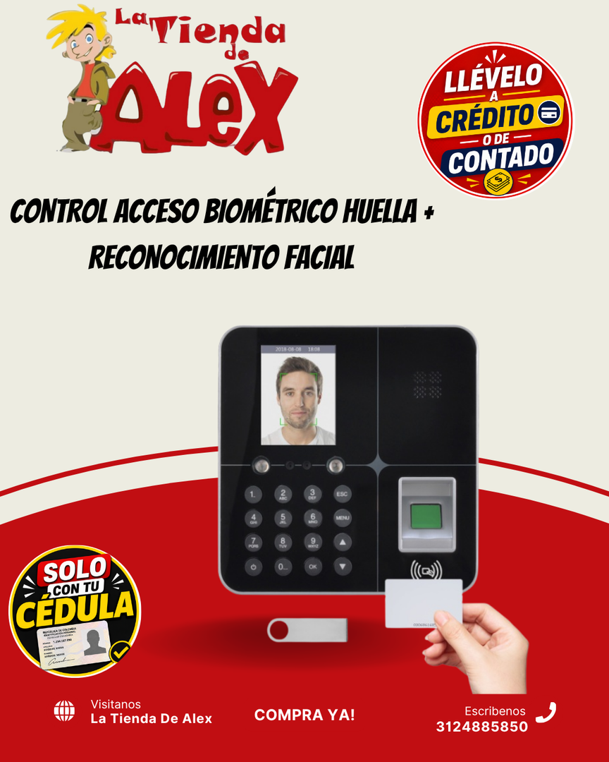 CONTROL ACCESO BIOMÉTRICO HUELLA + RECONOCIMIENTO FACIAL