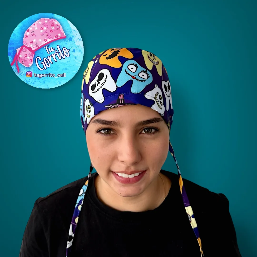 Muelitas Halloween fondo azul 