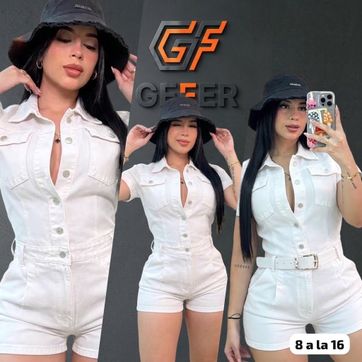 Enterizo jean strech short  - imagen 1