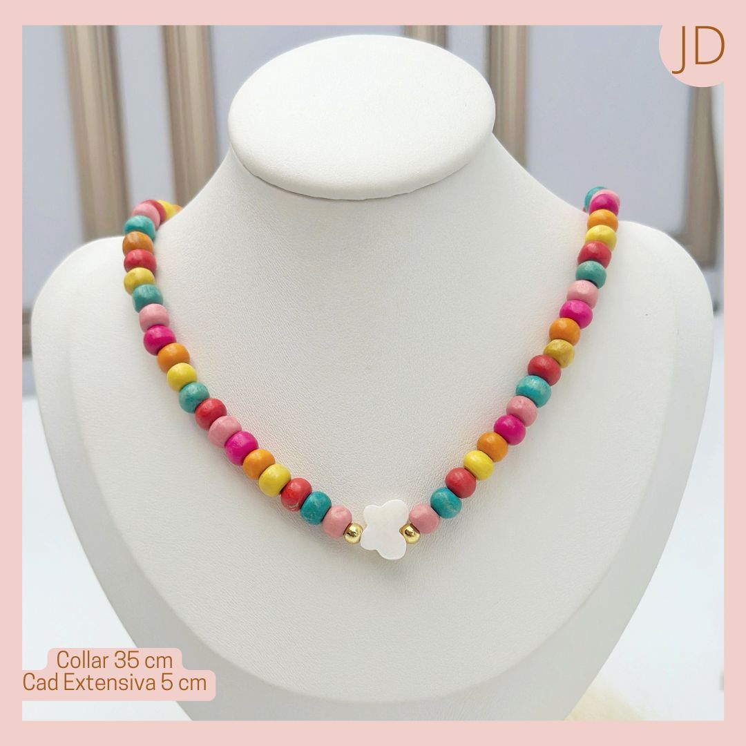  Collar Artesanal Multicolor Mariposa