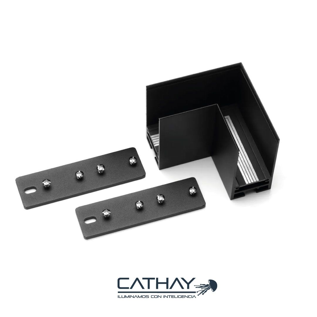 UNION EN L CHASIS NEGRO PARA RIEL MAGNÉTICO