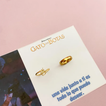  ANILLOS PAREJA GATO CON BOTAS 2 - imagen 1