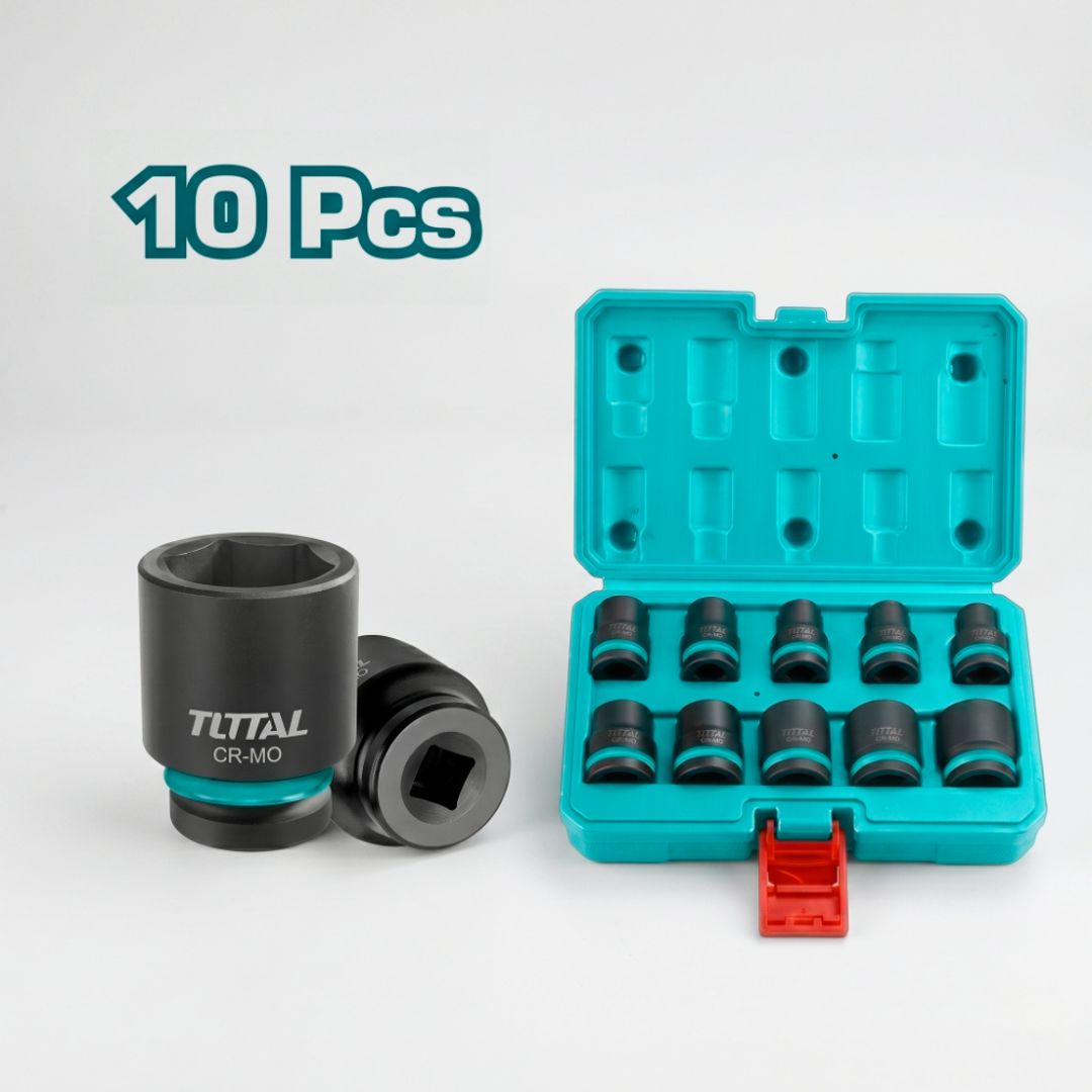 SET DE DADOS DE IMPACTO CORTOS 10 PIEZAS ½” 10-24MM