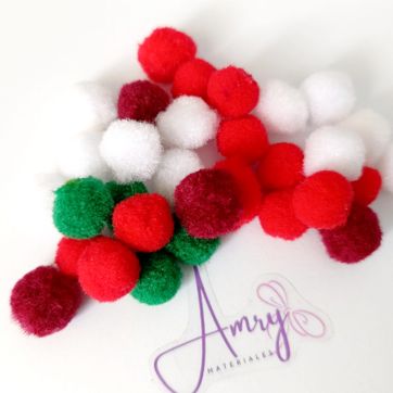 Imagen del producto Kit 32 Pompom 1.5cm Surtidos Navidad 