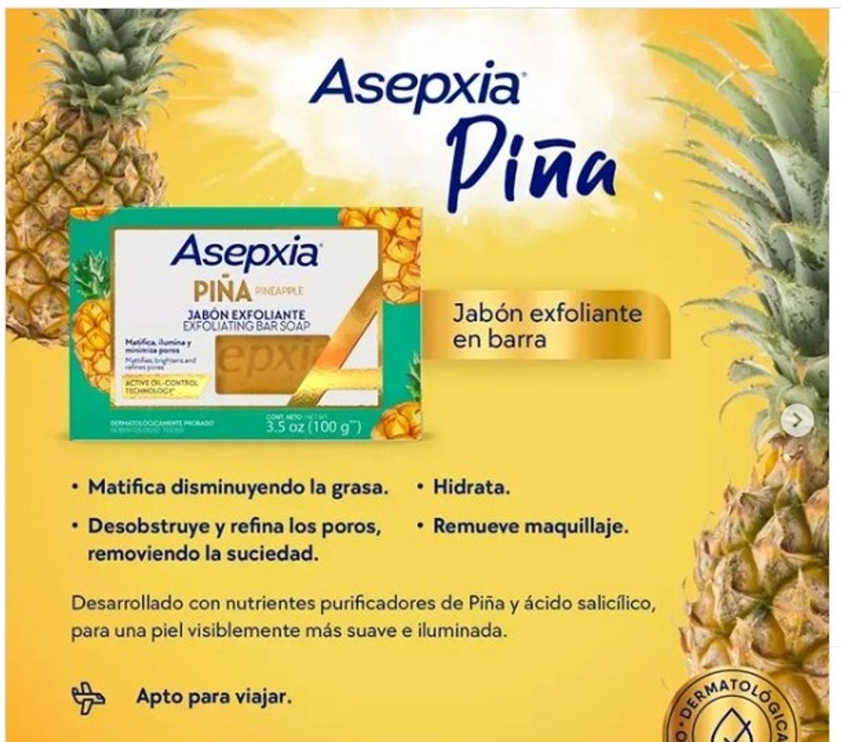 JABON EN BARRA ASEPXIA PIÑA