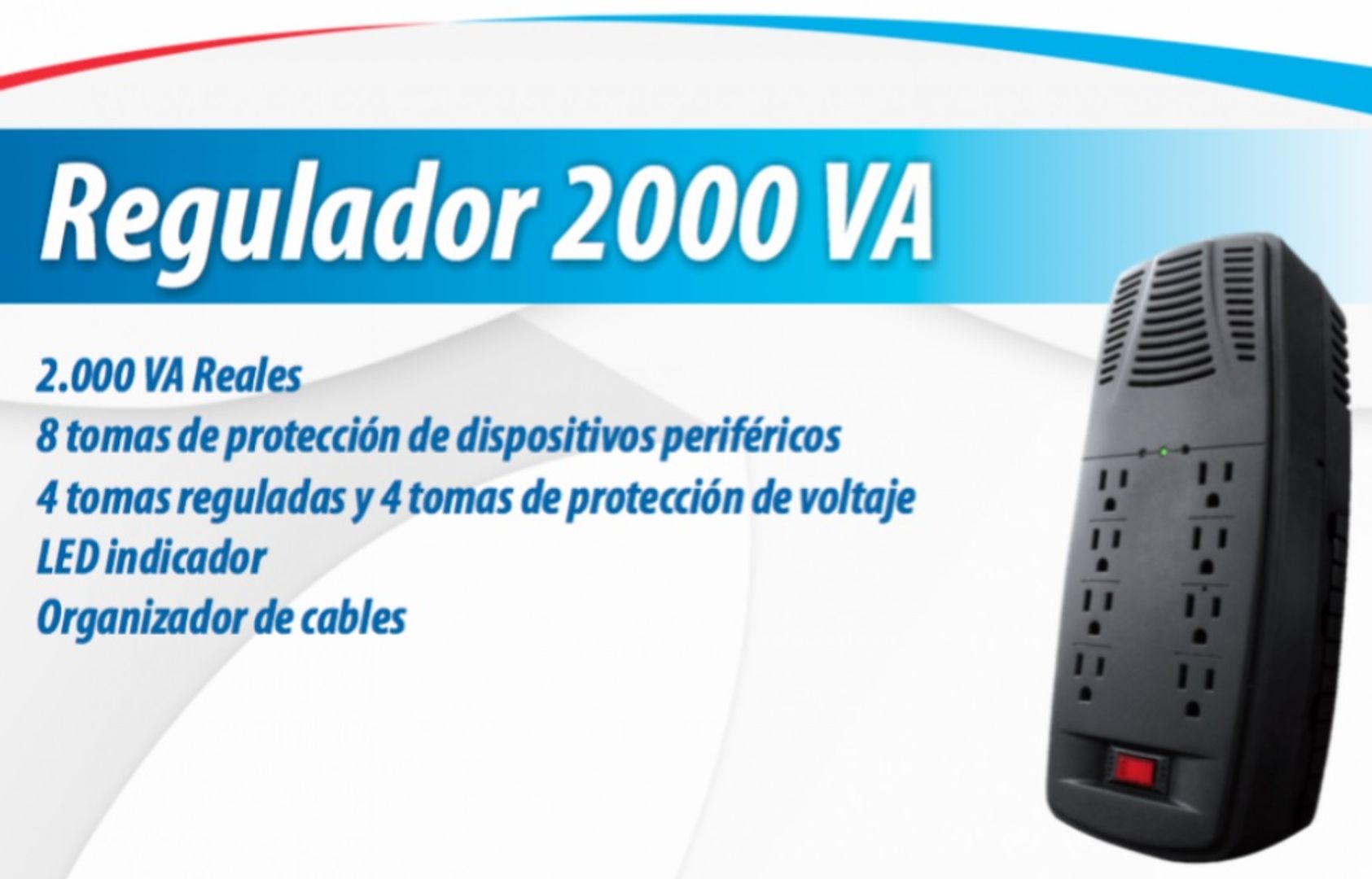 Regulador Unitec 8 tomas 2000va