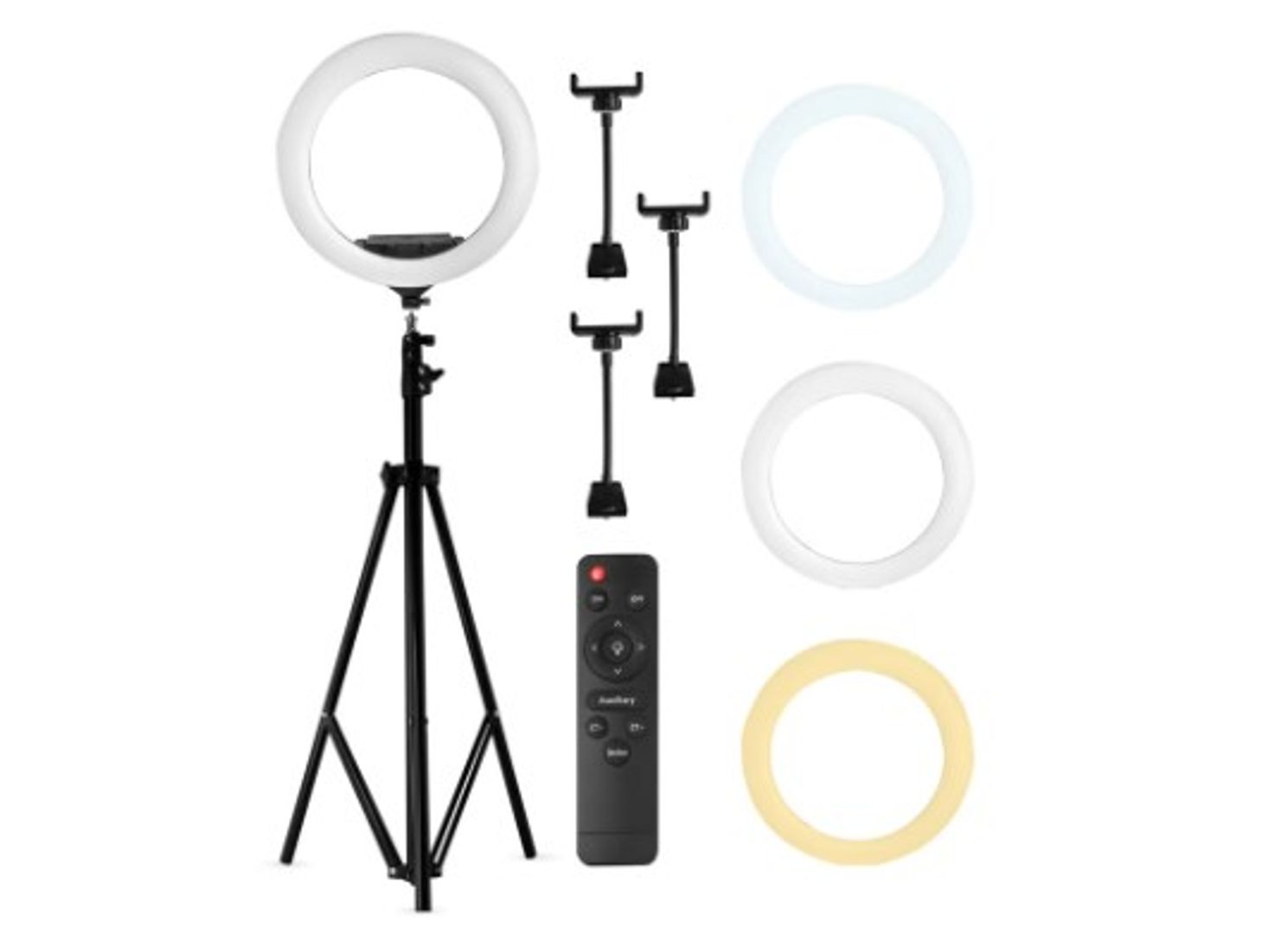 ro de luz soporte celular triple y tripode de luz 55 cm