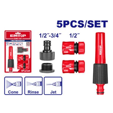 Imagen del producto EMTOP BOQUILLA PARA RIEGO 5PCS CONECTORES RAPIDO SUPER EMTOP