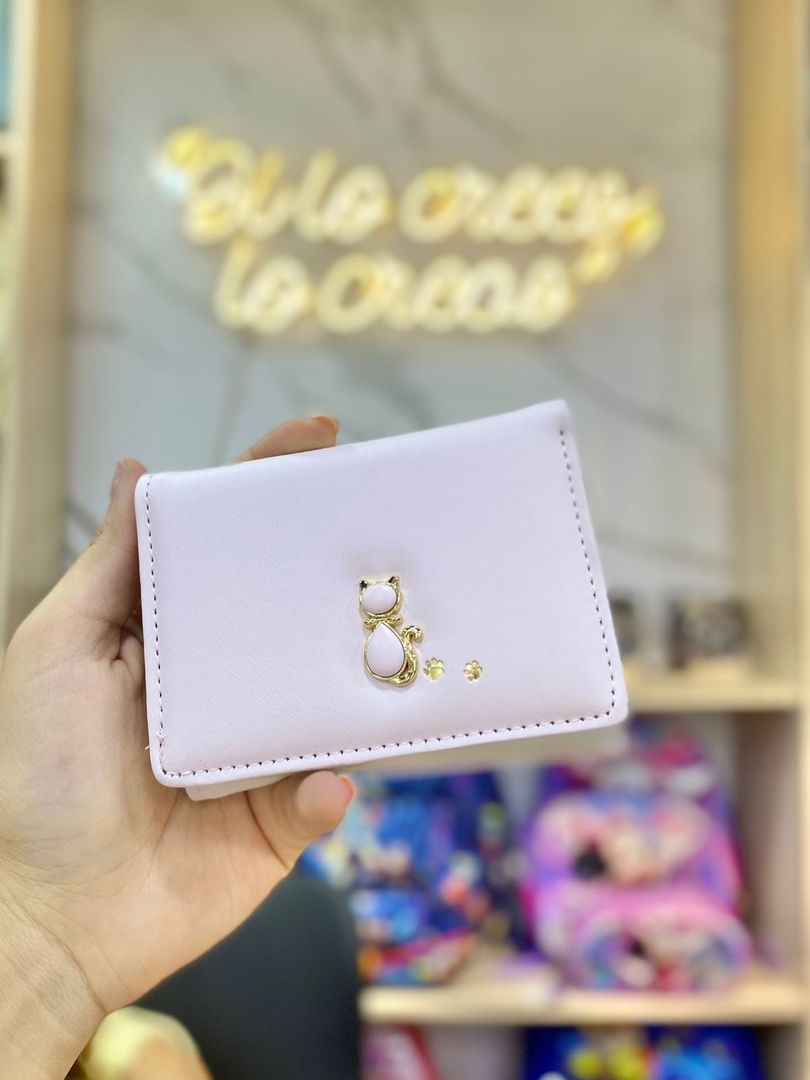 BILLETERA SINTÉTICA GATO Y FLOR